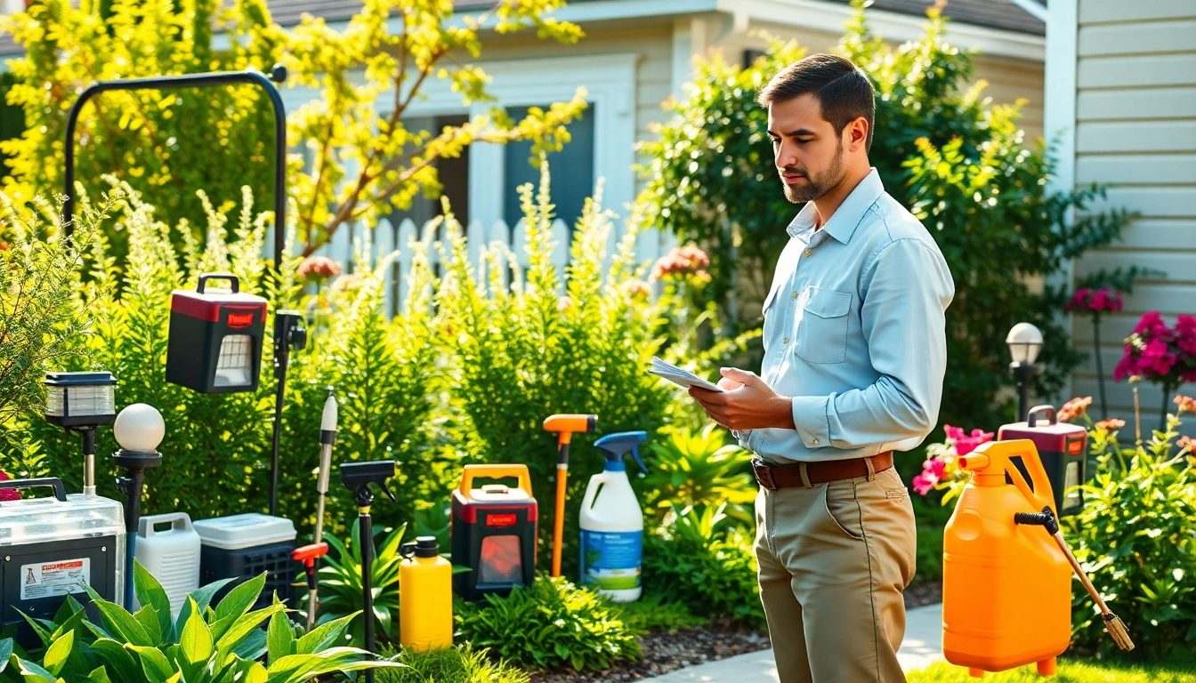 Find affordable solutions with cheap bug control near me by a professional in a vibrant garden setting.