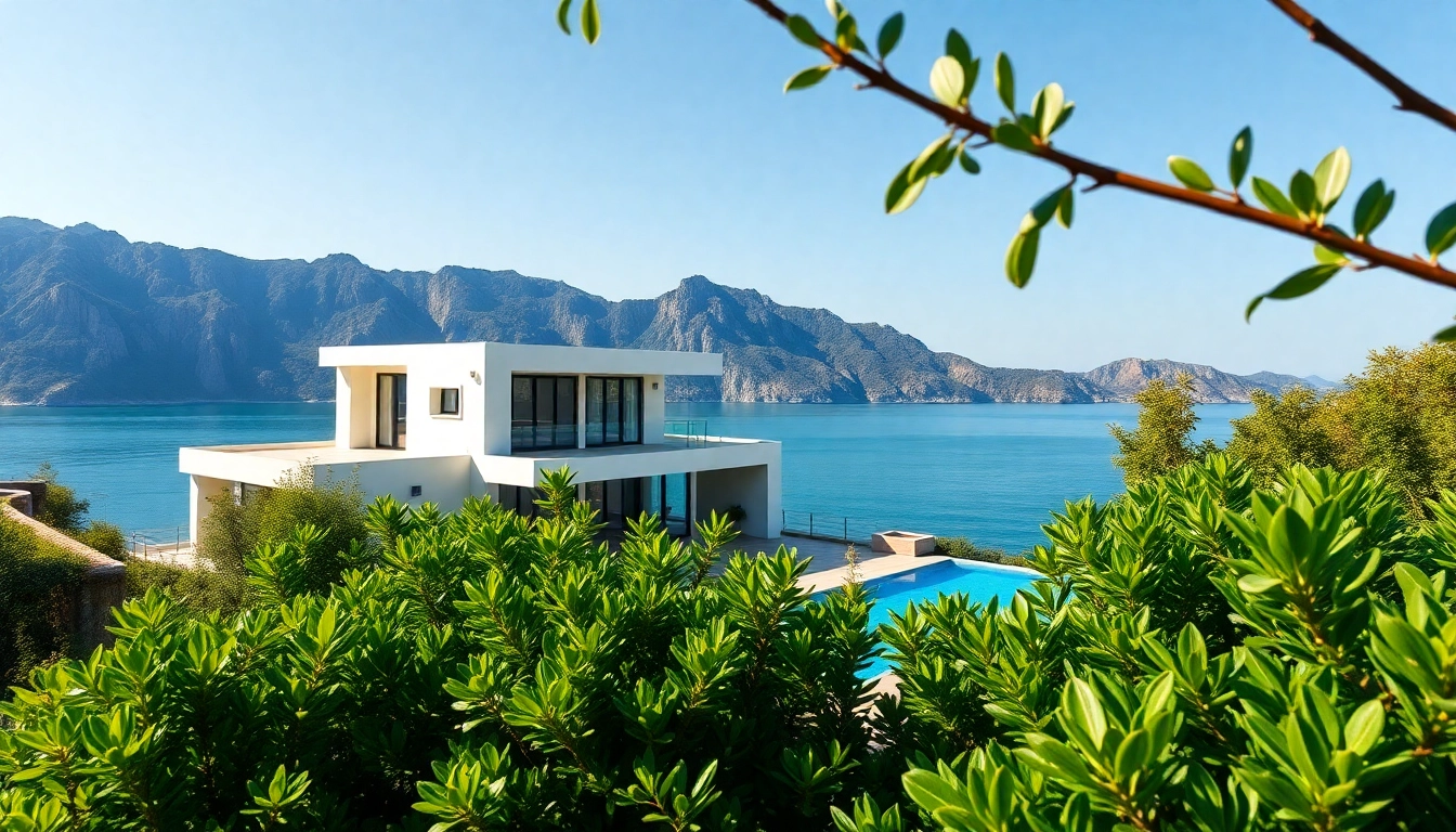 Showcasing real estate alanya with a luxury villa overlooking the Mediterranean Sea.