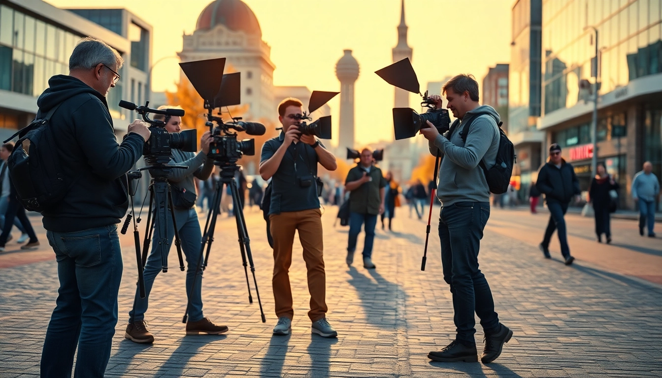 Edmonton production companies showcasing a film crew working in a vibrant outdoor setting.