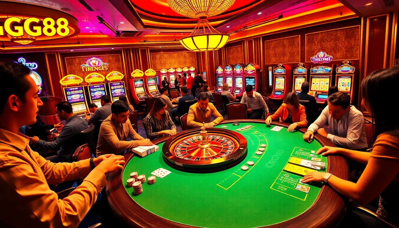 Experience thrilling gameplay at GG88 with vibrant casino visuals and exciting gaming action.