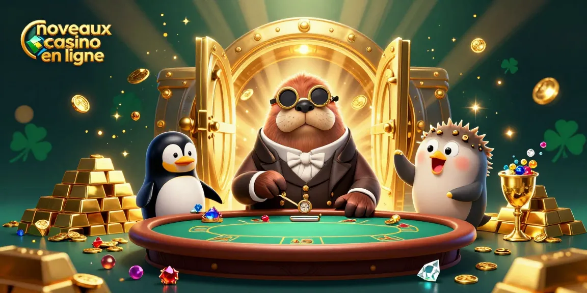 Jouer aux nouveaux casinos en ligne sur une table de poker sous l'eau avec un phoque et un poisson-globe.