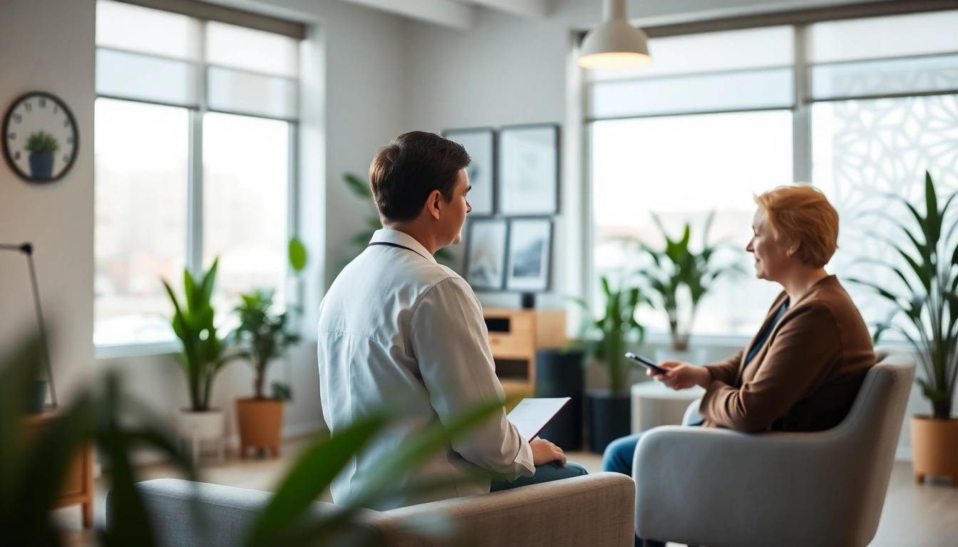 Engaging psychiatrist in Dubai's serene office offers tailored psychiatry Dubai services.
