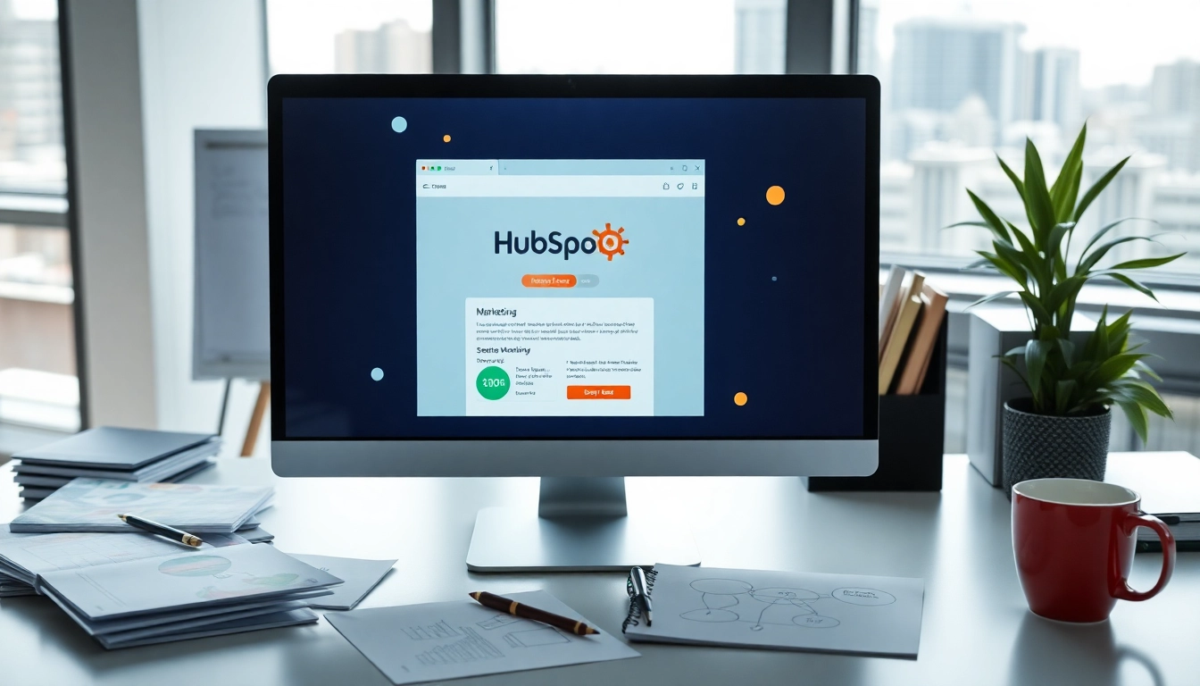 Crafting an effective hubspot marketing email in a vibrant digital workspace.