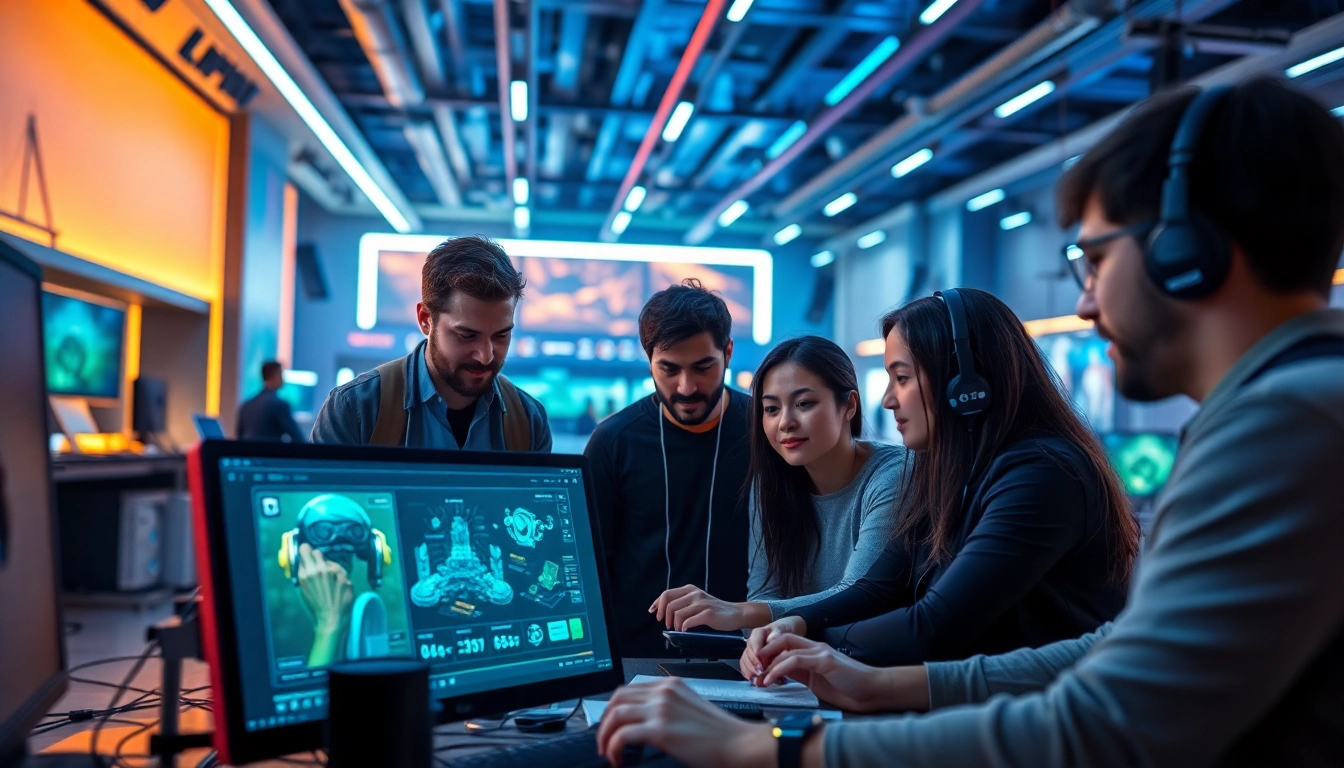Engage with the concepts behind https://www.trilgameshproject.com, showcasing a collaborative gaming studio environment.