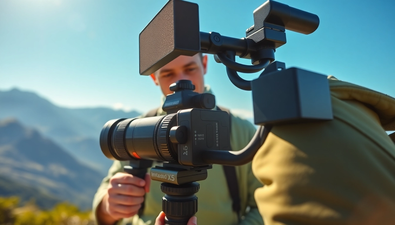 Capture stunning landscapes with the Insta360 X5 camera outdoors in nature.