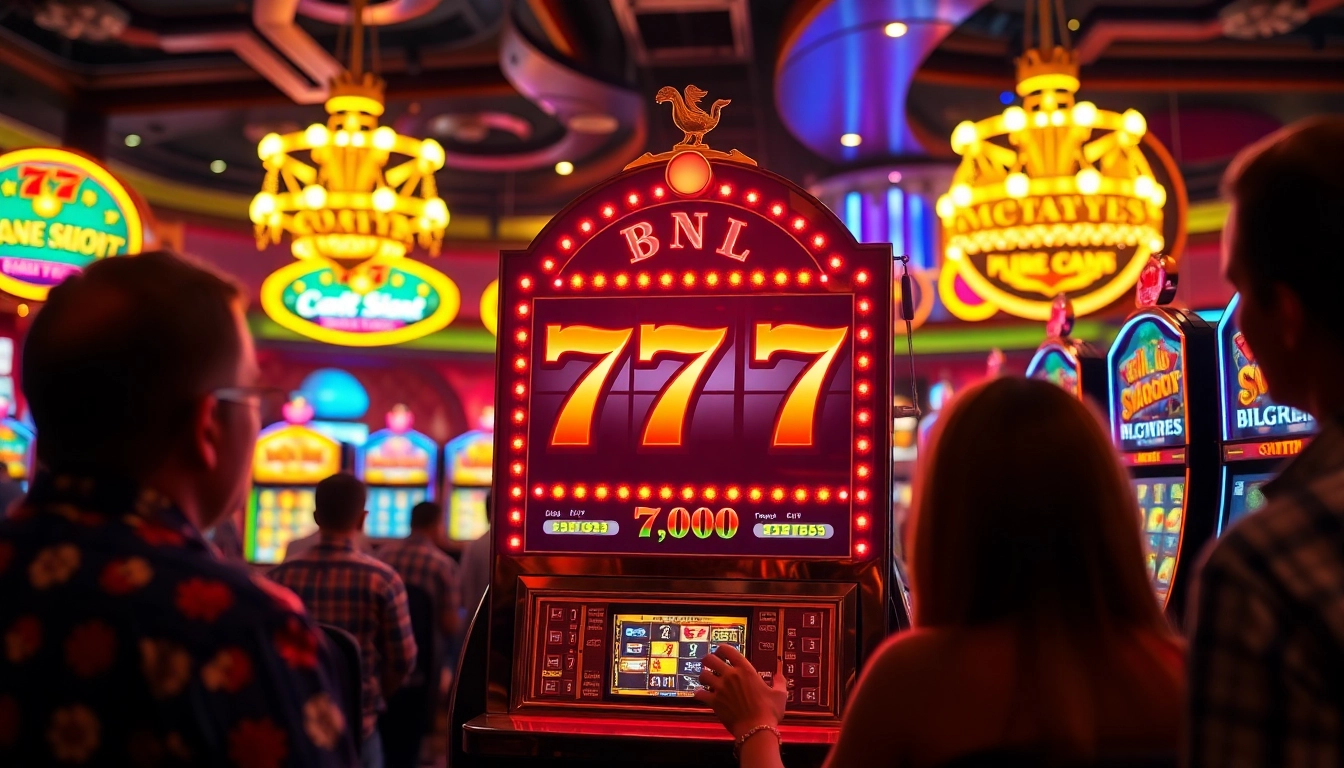 Engage with thrilling slot777 gameplay in a vibrant casino environment filled with excitement.