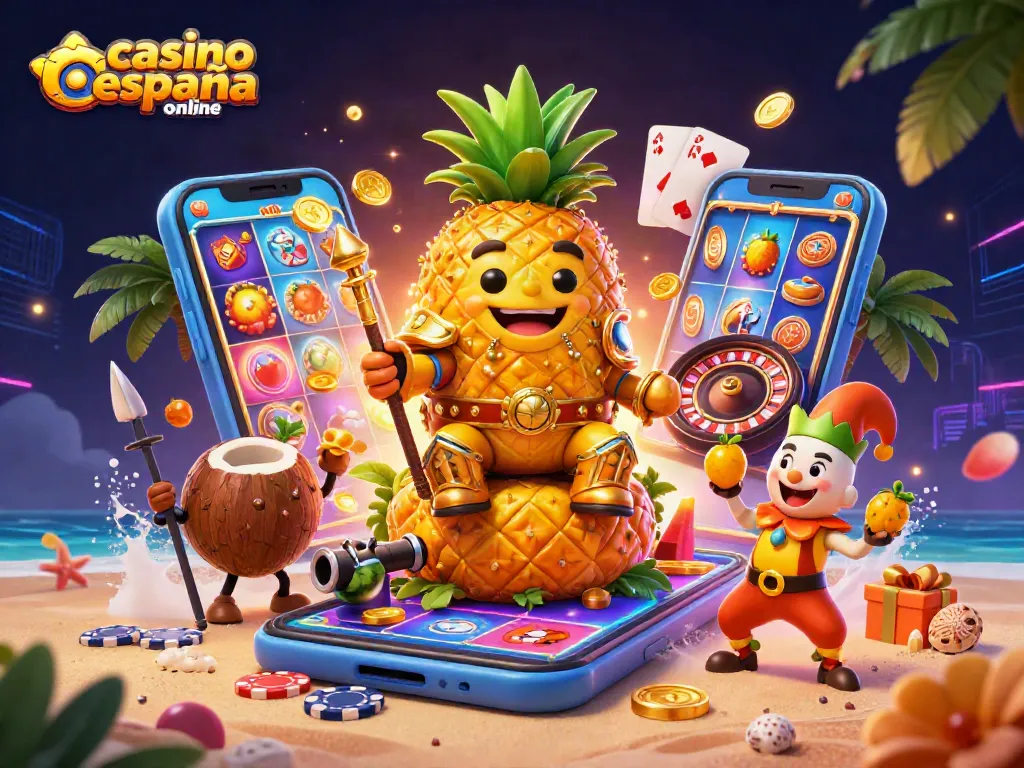 Juega en el casino españa online con el rey piña y diversión en un ambiente tropical.