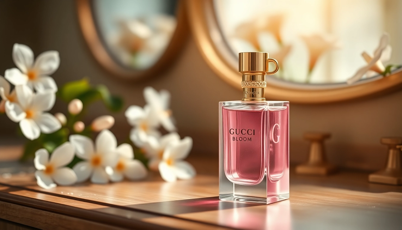 Experience the elegance of Gucci Bloom with this beautifully presented fragrance bottle.