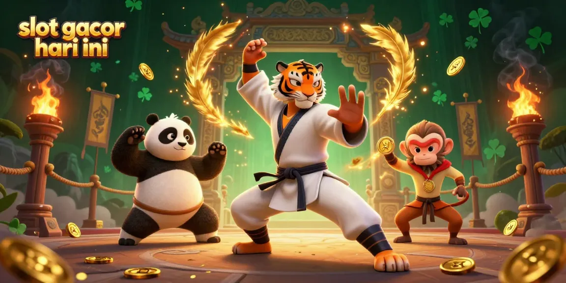 Engage with slot gacor hari ini featuring a kung fu master tiger in 3D cartoon action.