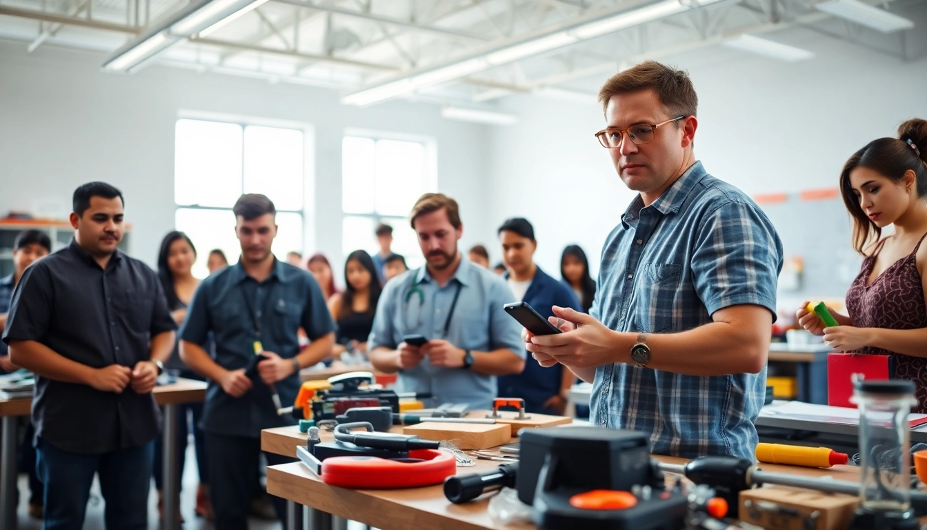 Students learn practical skills at hawaii trade schools in a vibrant classroom environment.
