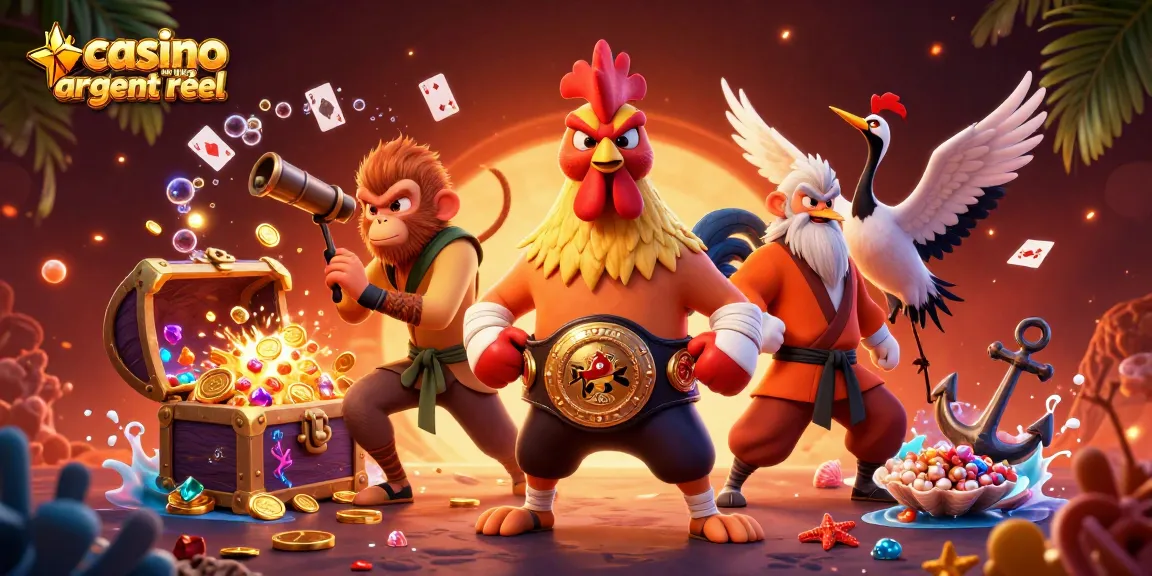 Jouez au casino en ligne argent réel avec des personnages colorés et une ambiance dynamique.