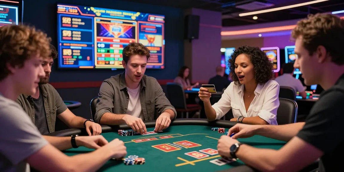 Players enjoying card games at a modern casino featured on https://ibn.org.uk, showcasing excitement and vibrant atmosphere.