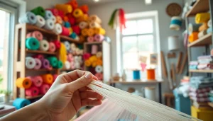 Creëer prachtige ontwerpen met wafel katoen in een kleurrijke studio setting.