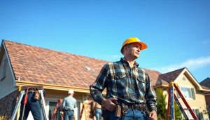 Inspecting a roof installation at Twin Shield Roofing with expert contractors in action.