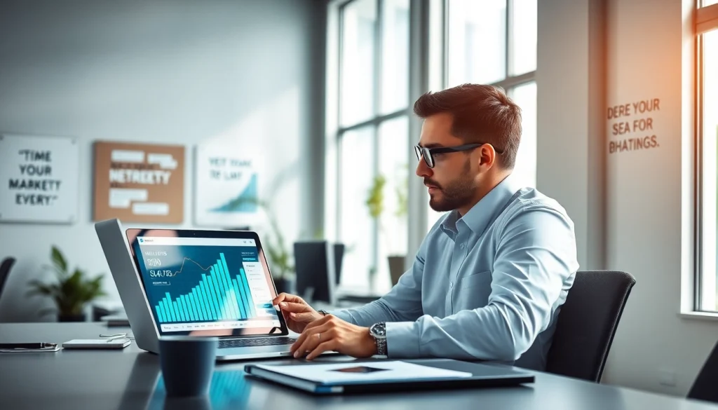 Analisis link sayaptogel oleh seorang pemasar digital di kantor profesional.