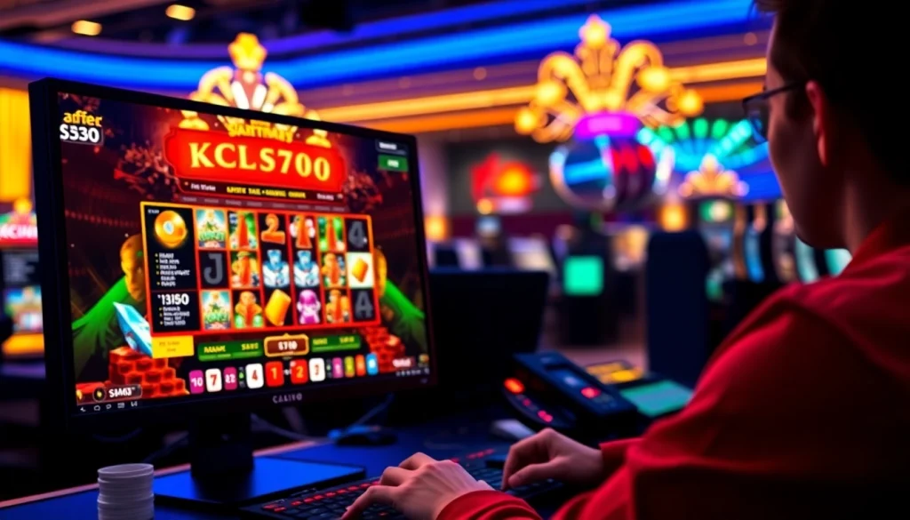 Masuk ke scater4d login game di layar komputer dengan gamer fokus dan grafik yang dinamis.