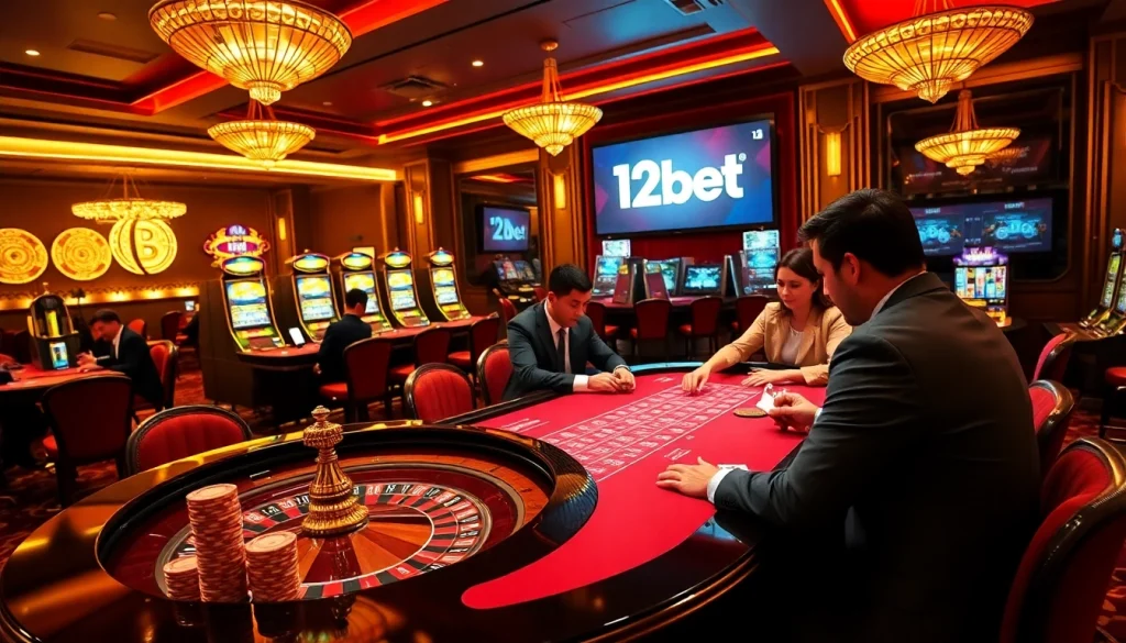 Experience thrilling gaming moments at 12bet's luxurious casino tables.