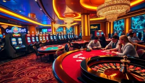 i9bet players enjoying an exciting gameplay experience at a luxury casino.