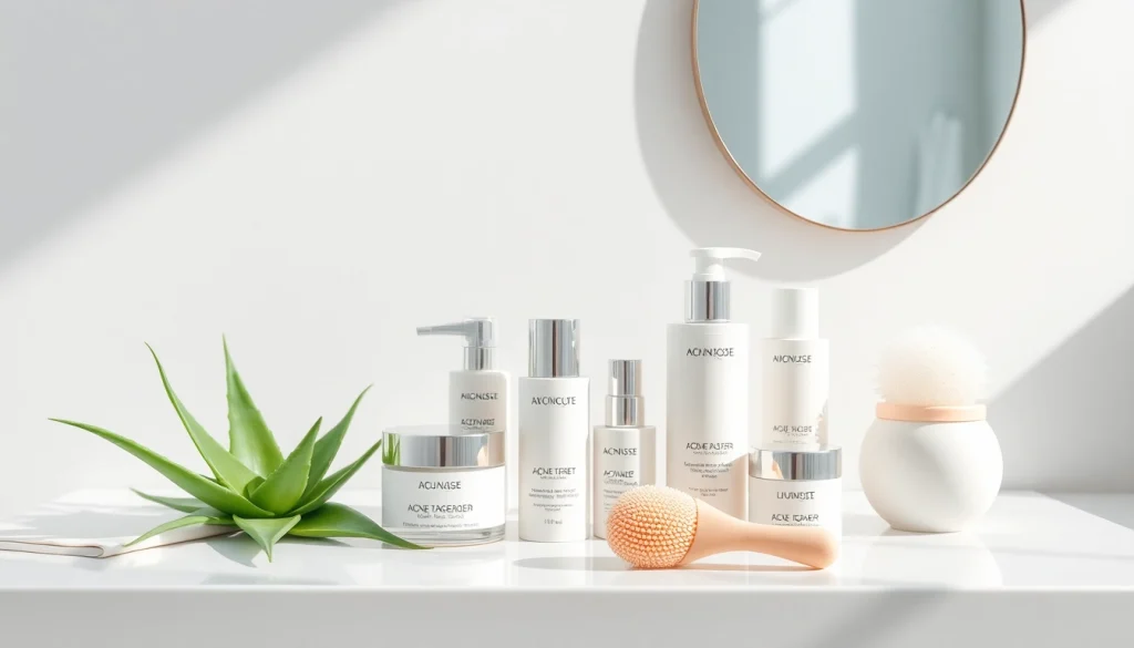 Hudvård mot aknebenägen hud i en lugn hudvårdsrutin med kvalitetsprodukter.