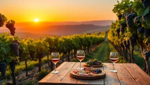 Tasting fine wines at Sacramento Wineries in a beautiful vineyard setting.