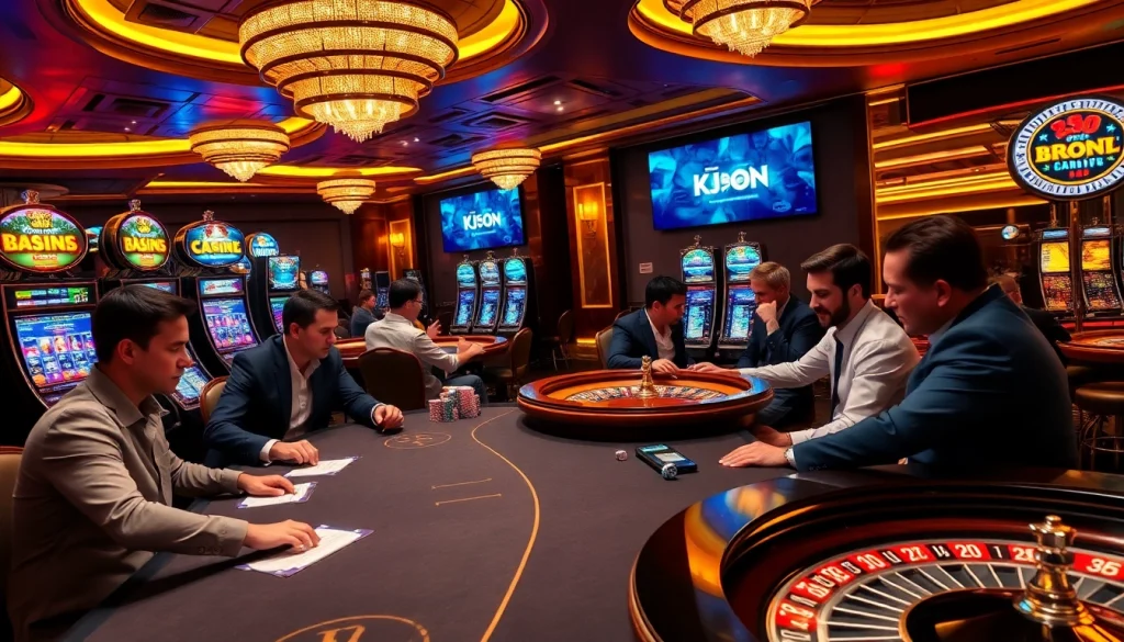 KJC ONL players enjoying thrilling casino games amidst vibrant scenes and engaging gameplay.
