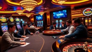 KJC ONL players enjoying thrilling casino games amidst vibrant scenes and engaging gameplay.
