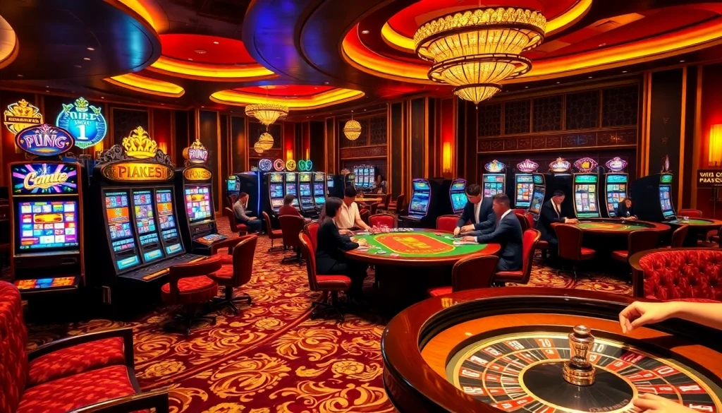 Engaging scene illustrating Slot Online Terpercaya with vibrant slot machines and an inviting casino atmosphere.
