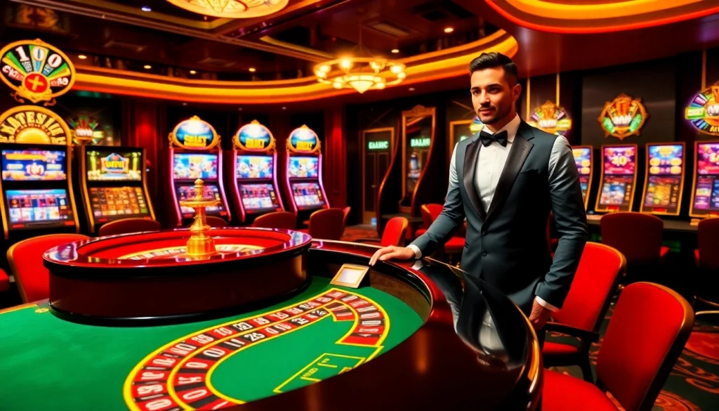 Players enjoy an engaging roulette game at https://rr88.wales/ casino, capturing excitement and luxury.