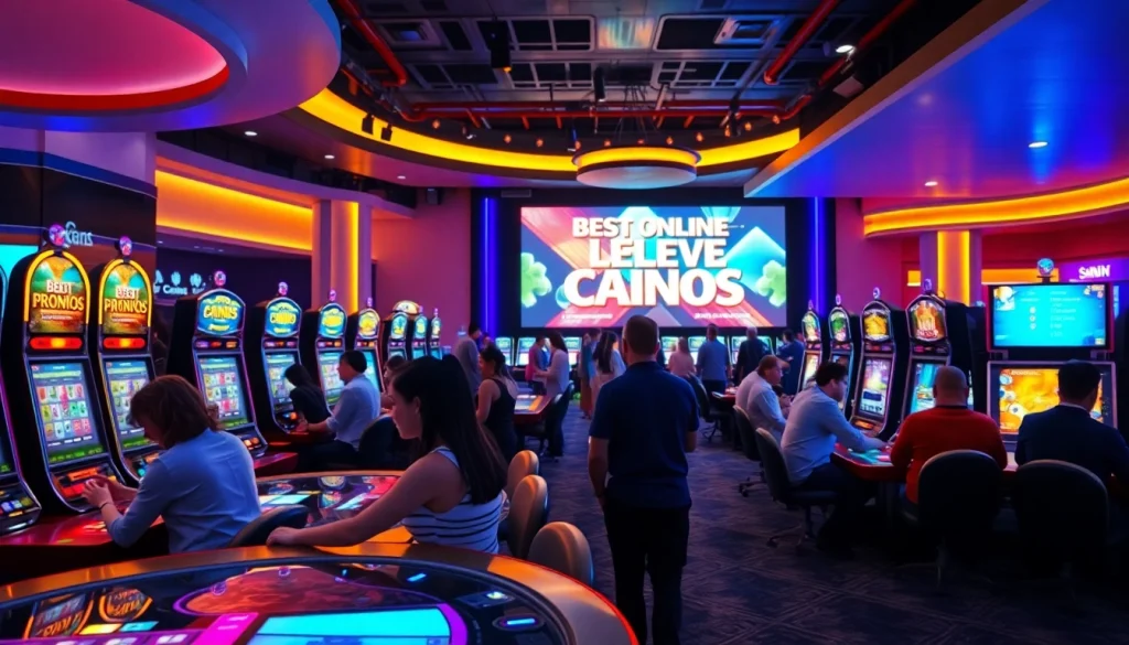 Explore the excitement of best online casinos for Canada in a vibrant, modern gaming setting.