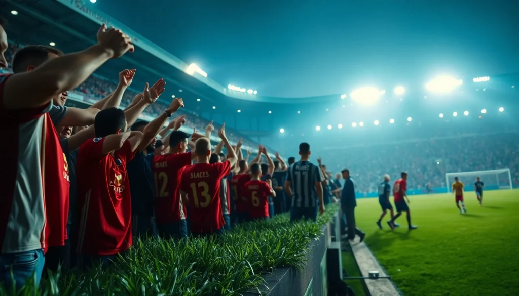 Judul terbaik judi bola dengan penonton antusias beraksi di stadion penuh semangat.