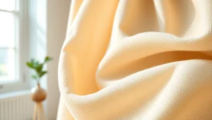 Wafelstof met een unieke textuur en natuurtinten, perfect voor interieurontwerpen.