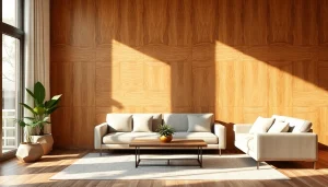 Enhance your space with wall panelling sheets showcasing texture and warmth in a modern setting.