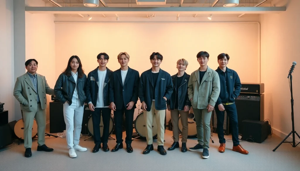 BTS members showcase their vibrant personalities in a professional studio portrait.