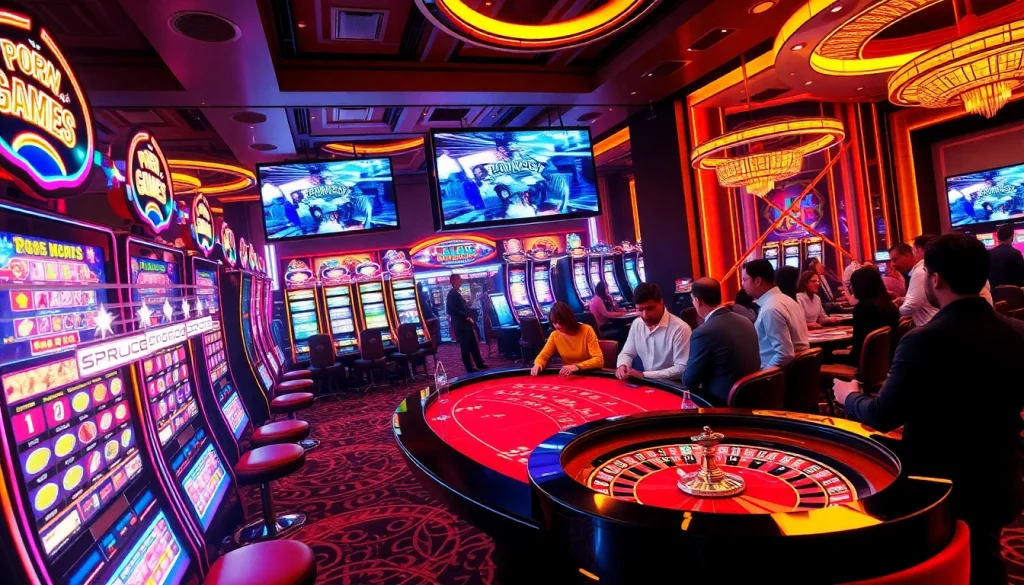 Players enjoying vibrant porn games ai at a luxury casino table filled with action.