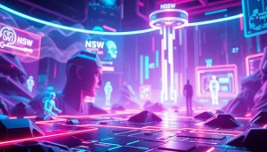 Futuristic digital landscape showcasing vibrant NSFW AI chatbot technology.