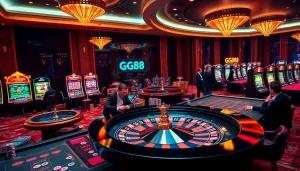 Experience the thrill of gambling at GG88 with vibrant casino tables, exciting games, and luxury atmosphere.
