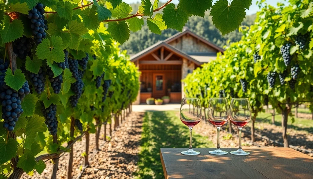 Savoring fine wines at a stunning winery in Sacramento with lush vineyards.