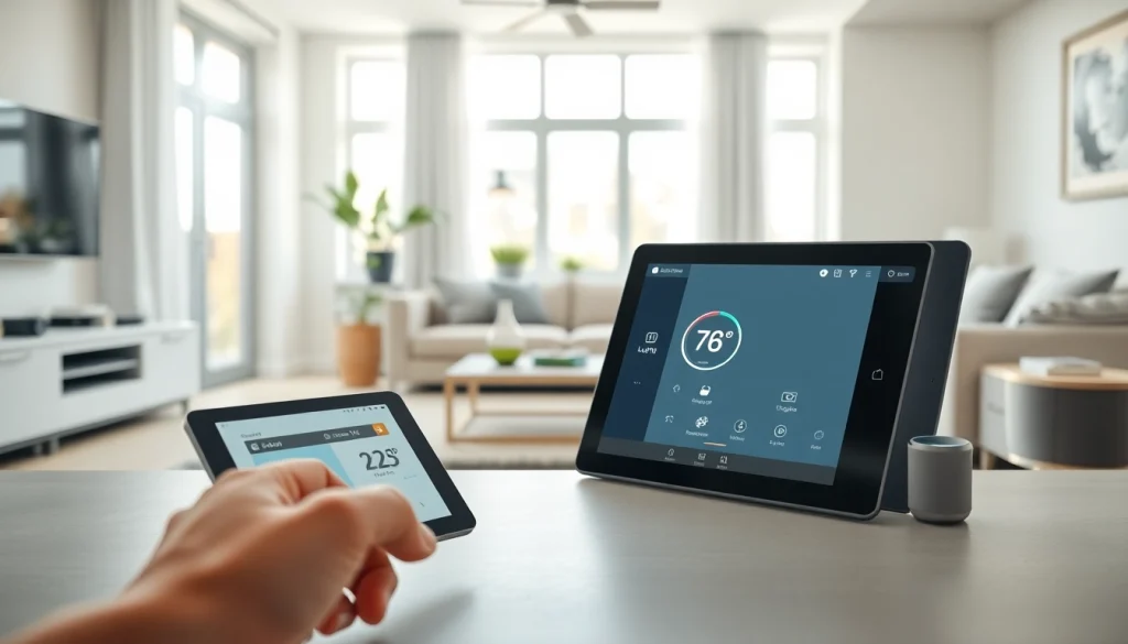 Control your home seamlessly with Wireless home automation in a modern setting.