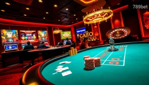 Engage in thrilling gameplay at nhà cái 789bet on a luxurious casino table.