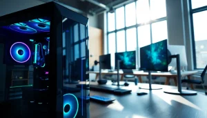 zirvegrupbilgisayar yüksek kaliteli bilgisayar hizmetleri için modern bir teknoloji ortamını gösteriyor.