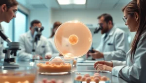 Osservazione di blastocisti in laboratorio da parte di scienziati esperti.