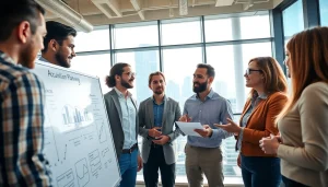 Team engaged in Acquisition Planning strategy session in a modern office.