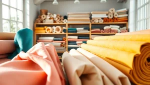 Bekijken van canvas stoffen in een mooi ingericht interieur.