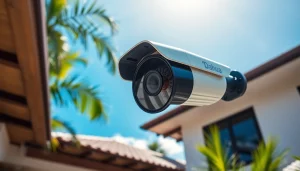 Cámaras Dahua instaladas en una casa tropical en Guanacaste, mostrando funciones de seguridad modernas.