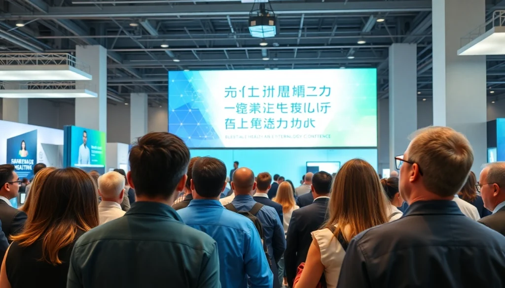 Attendees at the digital health and enterprise technology conference engage in discussions and presentations.